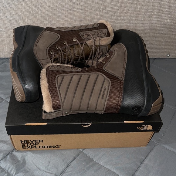THE NORTH FACE Shellista IV Mid Waterproof Insulated Boot Leather Fur Trim Sz 11 - Picture 10 of 15